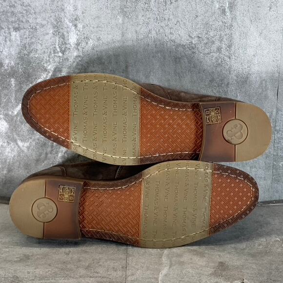 THOMAS & VINE Men\'s Brown Leather Hawthorn Apron Toe Tassel Loafers SZ 11 main image 7